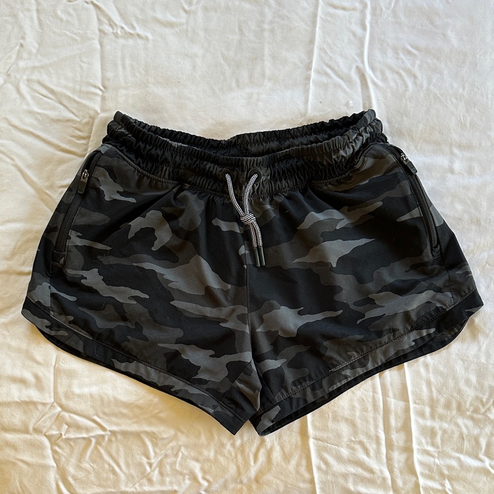 Athleta Black Camo Athletic Shorts
